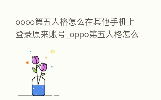 oppo第五人格怎么在其他手機(jī)上登錄原來賬號_oppo第五人格怎么在其他手機(jī)上登錄原來賬號和密碼