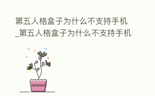 第五人格盒子為什么不支持手機_第五人格盒子為什么不支持手機號登錄