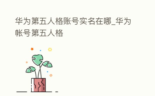 華為第五人格賬號實名在哪_華為帳號第五人格