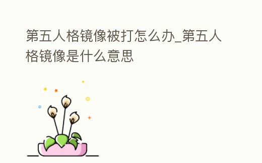 第五人格鏡像被打怎么辦_第五人格鏡像是什么意思