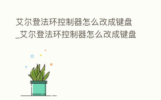 艾爾登法環控制器怎么改成鍵盤_艾爾登法環控制器怎么改成鍵盤操作