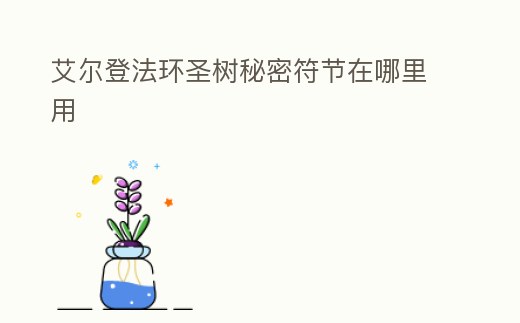 艾爾登法環圣樹秘密符節在哪里用