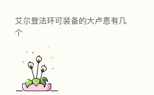 艾爾登法環可裝備的大盧恩有幾個