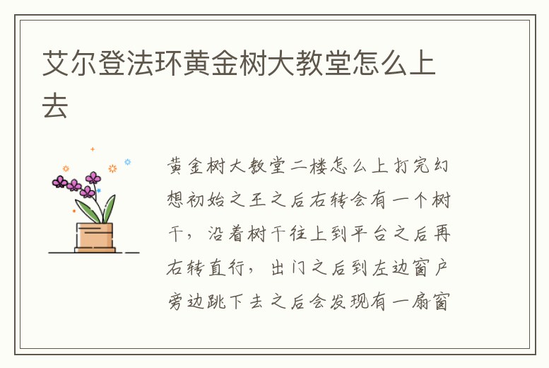 艾爾登法環黃金樹大教堂怎么上去