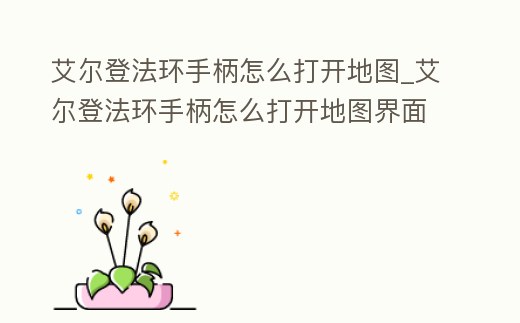 艾爾登法環手柄怎么打開地圖_艾爾登法環手柄怎么打開地圖界面