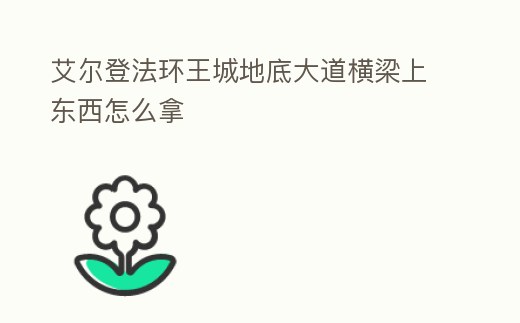 艾爾登法環(huán)王城地底大道橫梁上東西怎么拿