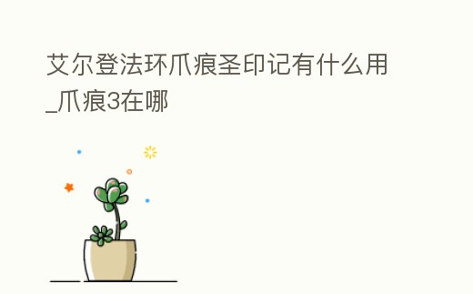 艾爾登法環爪痕圣印記有什么用_爪痕3在哪