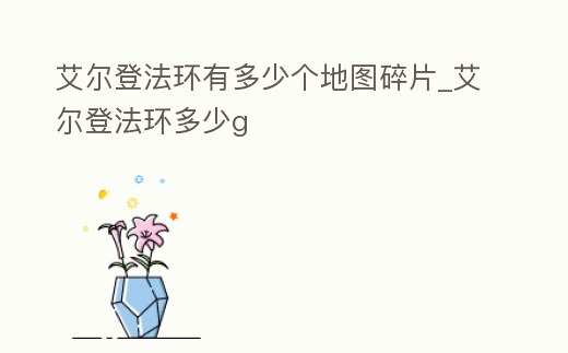 艾爾登法環有多少個地圖碎片_艾爾登法環多少g