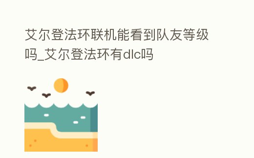 艾爾登法環聯機能看到隊友等級嗎_艾爾登法環有dlc嗎