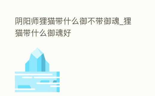 陰陽師貍貓帶什么御不帶御魂_貍貓帶什么御魂好