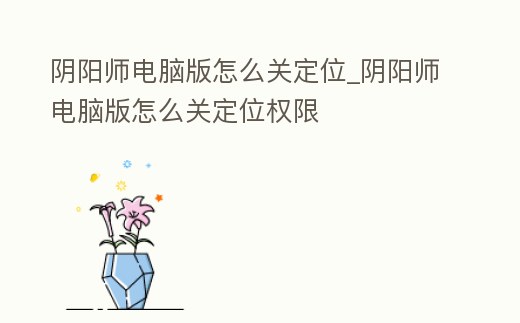 陰陽師電腦版怎么關定位_陰陽師電腦版怎么關定位權限