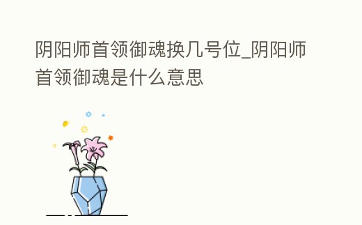 陰陽師首領御魂換幾號位_陰陽師首領御魂是什么意思