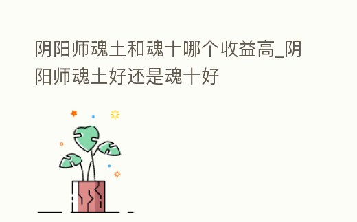 陰陽師魂土和魂十哪個收益高_陰陽師魂土好還是魂十好