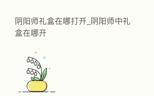 陰陽師禮盒在哪打開_陰陽師中禮盒在哪開