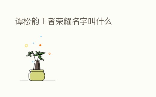 譚松韻王者榮耀名字叫什么