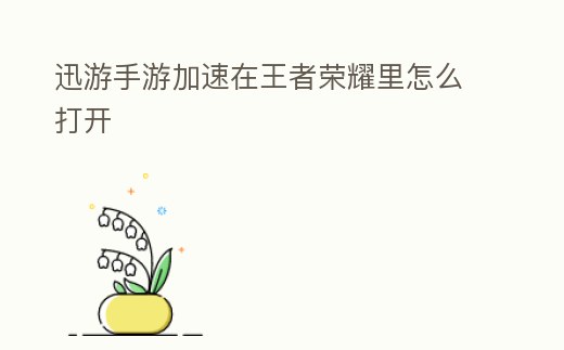 迅游手游加速在王者榮耀里怎么打開