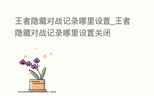 王者隱藏對戰記錄哪里設置_王者隱藏對戰記錄哪里設置關閉