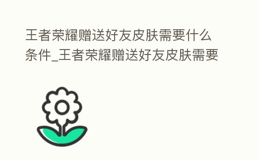 王者榮耀贈送好友皮膚需要什么條件_王者榮耀贈送好友皮膚需要什么條件呢