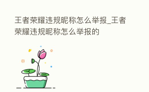 王者榮耀違規昵稱怎么舉報_王者榮耀違規昵稱怎么舉報的