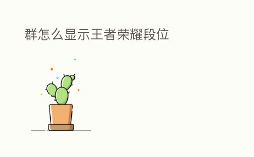 群怎么顯示王者榮耀段位