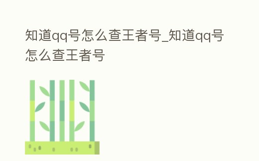 知道qq號怎么查王者號_知道qq號怎么查王者號