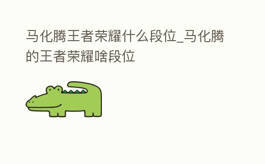 馬化騰王者榮耀什么段位_馬化騰的王者榮耀啥段位