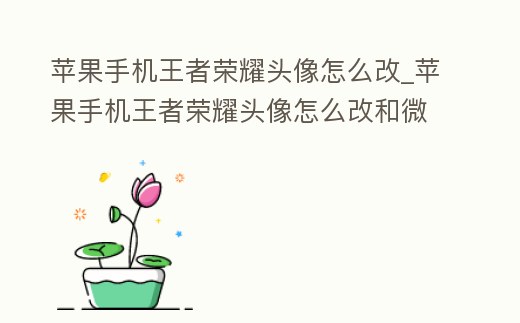 蘋果手機王者榮耀頭像怎么改_蘋果手機王者榮耀頭像怎么改和微信不一樣