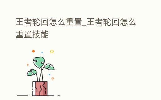 王者輪回怎么重置_王者輪回怎么重置技能
