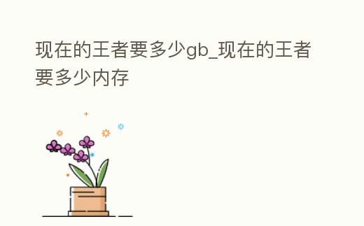 現在的王者要多少gb_現在的王者要多少內存