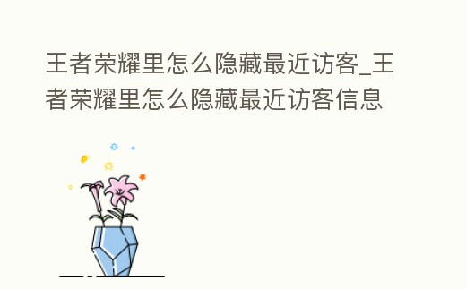 王者榮耀里怎么隱藏最近訪客_王者榮耀里怎么隱藏最近訪客信息