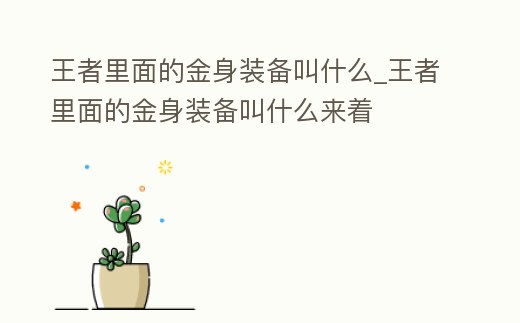 王者里面的金身裝備叫什么_王者里面的金身裝備叫什么來著