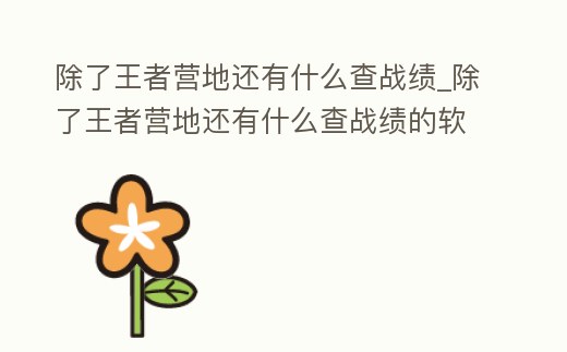 除了王者營地還有什么查戰績_除了王者營地還有什么查戰績的軟件