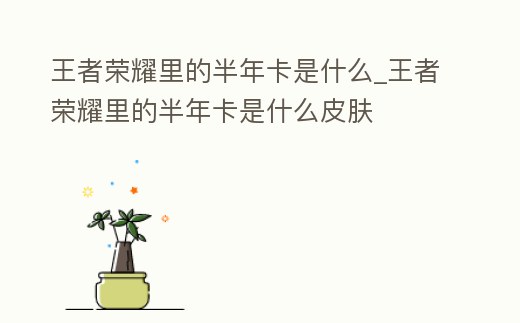 王者榮耀里的半年卡是什么_王者榮耀里的半年卡是什么皮膚