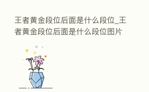 王者黃金段位后面是什么段位_王者黃金段位后面是什么段位圖片