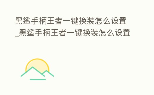 黑鯊手柄王者一鍵換裝怎么設置_黑鯊手柄王者一鍵換裝怎么設置不了