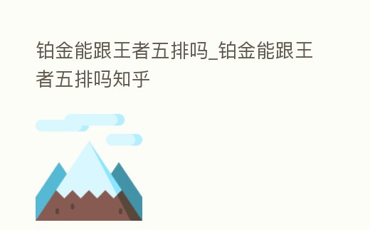 鉑金能跟王者五排嗎_鉑金能跟王者五排嗎知乎