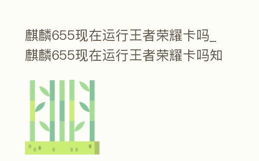 麒麟655現在運行王者榮耀卡嗎_麒麟655現在運行王者榮耀卡嗎知乎