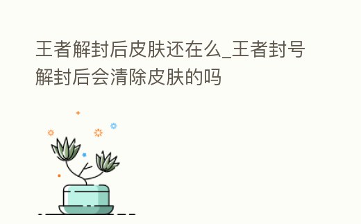 王者解封后皮膚還在么_王者封號(hào)解封后會(huì)清除皮膚的嗎
