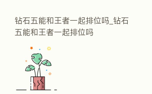 鉆石五能和王者一起排位嗎_鉆石五能和王者一起排位嗎