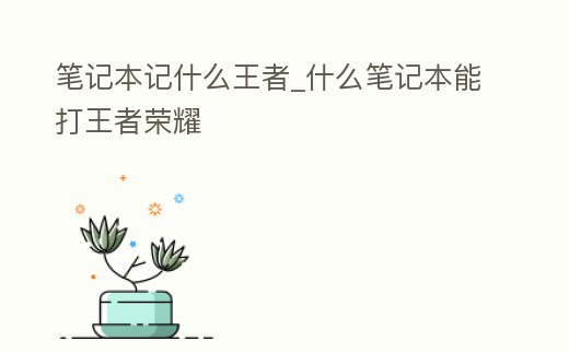 筆記本記什么王者_什么筆記本能打王者榮耀