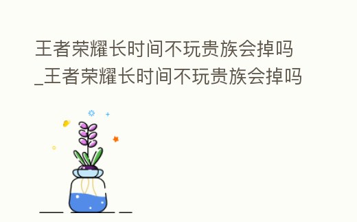王者榮耀長時間不玩貴族會掉嗎_王者榮耀長時間不玩貴族會掉嗎