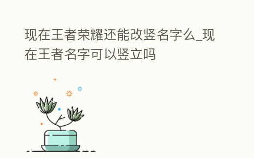 現在王者榮耀還能改豎名字么_現在王者名字可以豎立嗎