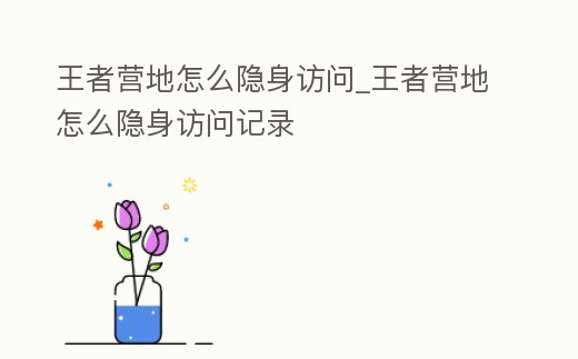 王者營(yíng)地怎么隱身訪問(wèn)_王者營(yíng)地怎么隱身訪問(wèn)記錄