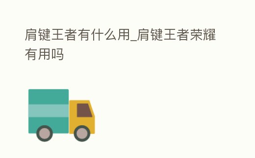 肩鍵王者有什么用_肩鍵王者榮耀有用嗎