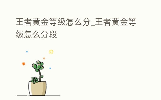 王者黃金等級怎么分_王者黃金等級怎么分段