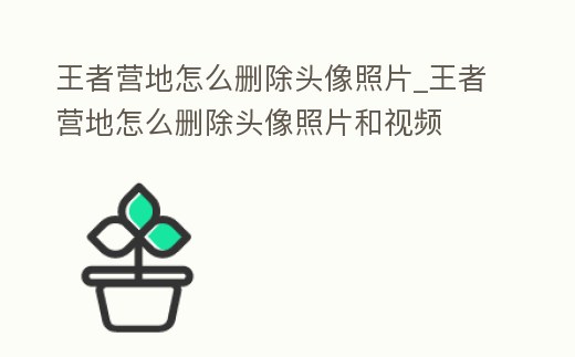 王者營地怎么刪除頭像照片_王者營地怎么刪除頭像照片和視頻