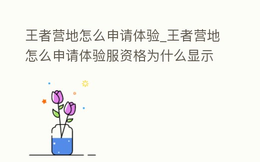 王者營地怎么申請體驗_王者營地怎么申請體驗服資格為什么顯示請重新登陸