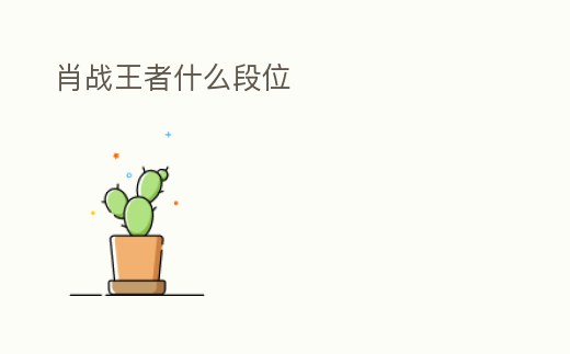 肖戰王者什么段位