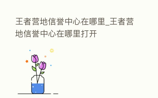 王者營地信譽中心在哪里_王者營地信譽中心在哪里打開