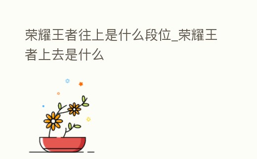 榮耀王者往上是什么段位_榮耀王者上去是什么